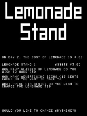 Cover for Lemonade Stand.