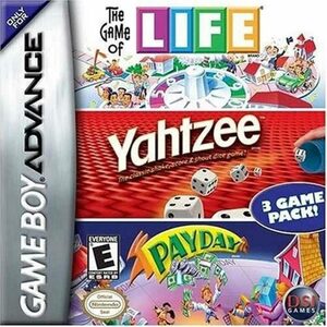 Cover for The Game of Life/Yahtzee/Payday.
