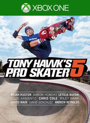 Cover for Tony Hawk's Pro Skater 5.