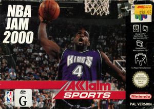 Cover for NBA Jam 2000.