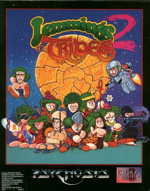 Cover for Lemmings 2: The Tribes.