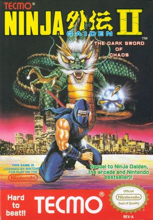 Cover for Ninja Gaiden II: The Dark Sword of Chaos.