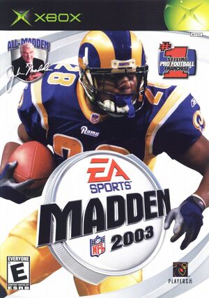 Cover for Madden NFL 2003.
