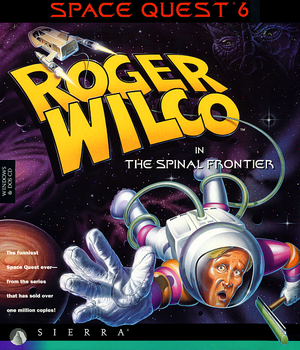 Cover for Space Quest 6: Roger Wilco in The Spinal Frontier.