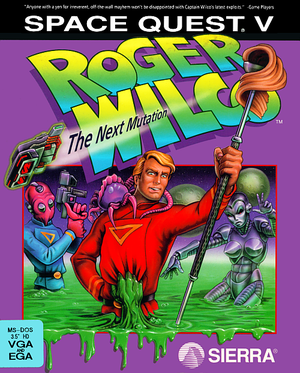 Cover for Space Quest V: Roger Wilco – The Next Mutation.