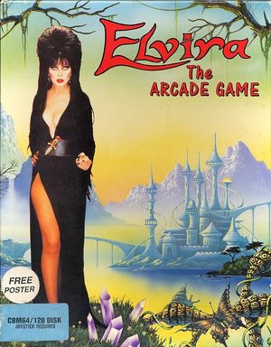 Cover for Elvira: The Arcade Game.