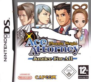 Cover for Phoenix Wright: Ace Attorney − Justice for All.