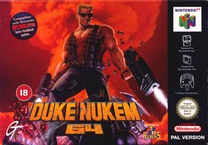 Cover for Duke Nukem 64.