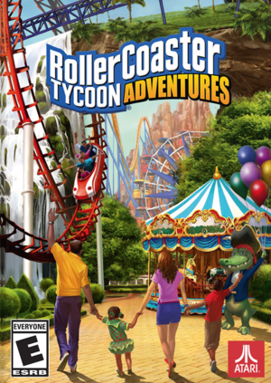 Cover for RollerCoaster Tycoon Adventures.