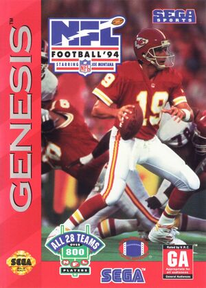 Cover for NFL Football '94 Starring Joe Montana.