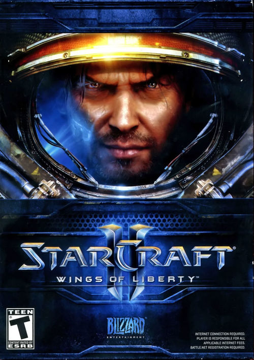 Cover for StarCraft II: Wings of Liberty.