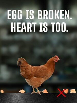 Cover for egg is broken. heart is too..