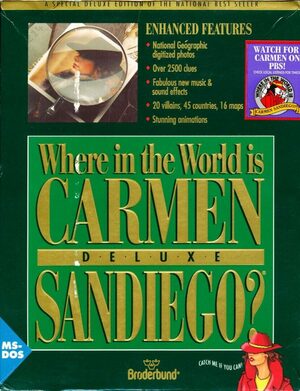 Cover for Where in the World Is Carmen Sandiego? Deluxe.
